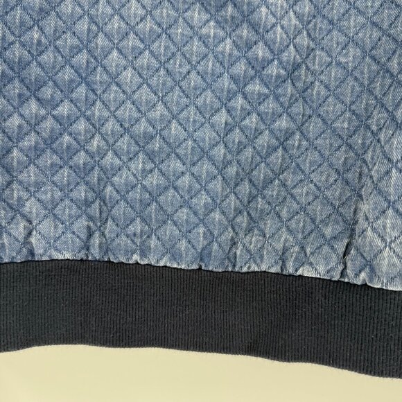 1.State Womens Quilted Bomber Jacket M Blue Cotton/Polyester Blend Ribbed Trim - Picture 6 of 9